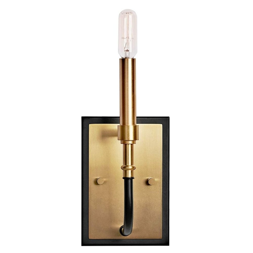 New MOTINI Farmhouse Gold Wall Sconces Black and Brushed Brass Finish, Single